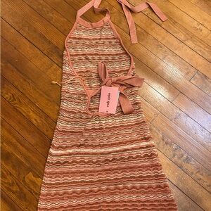 Cult Gaia Knit halter mini Dress XS NWT